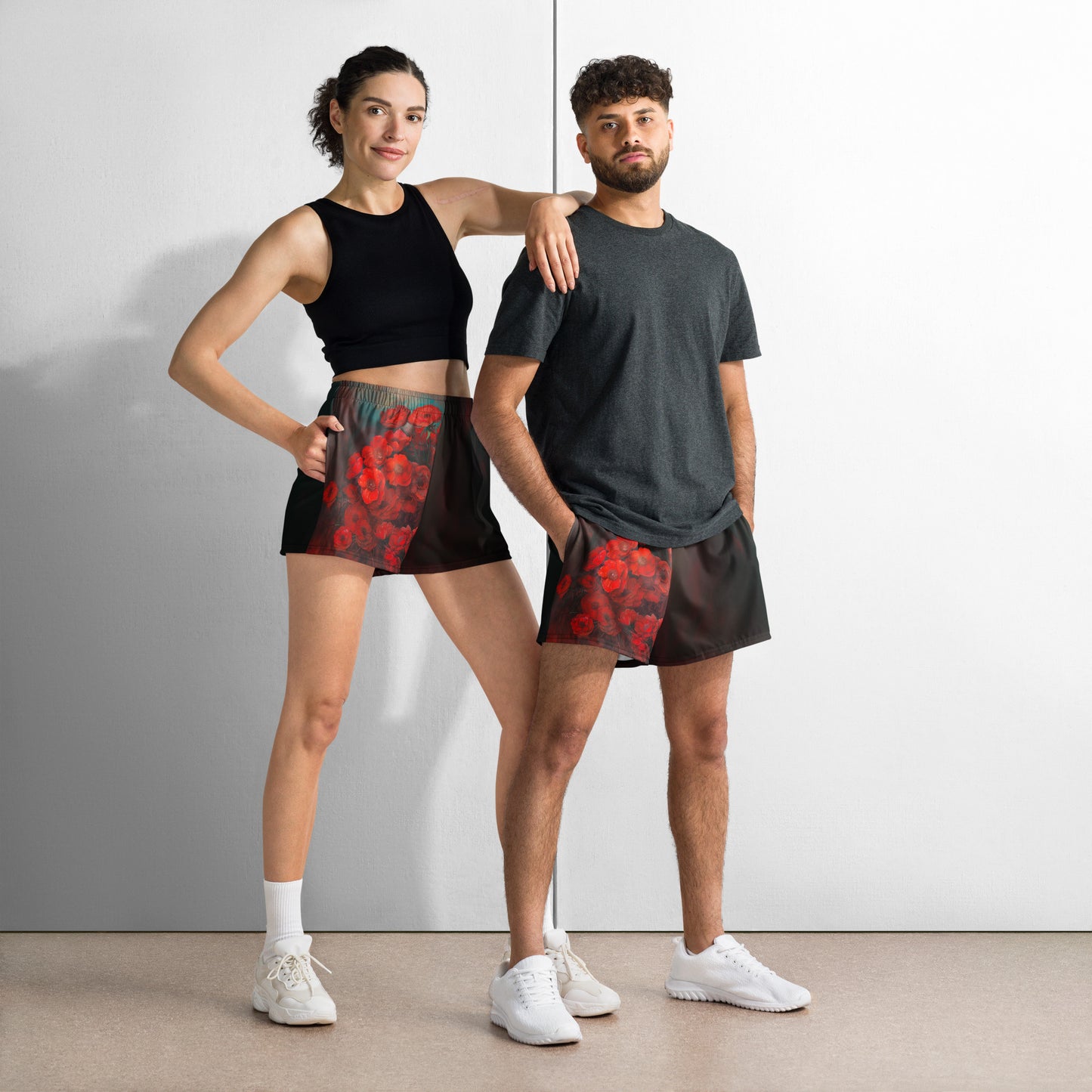 Las Rosas Rojas - Unisex Athletic Shorts