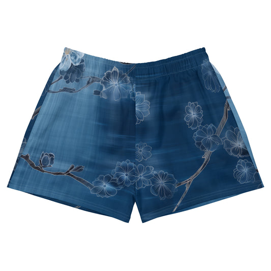 Sashiko White Lotus - Unisex Athletic Shorts