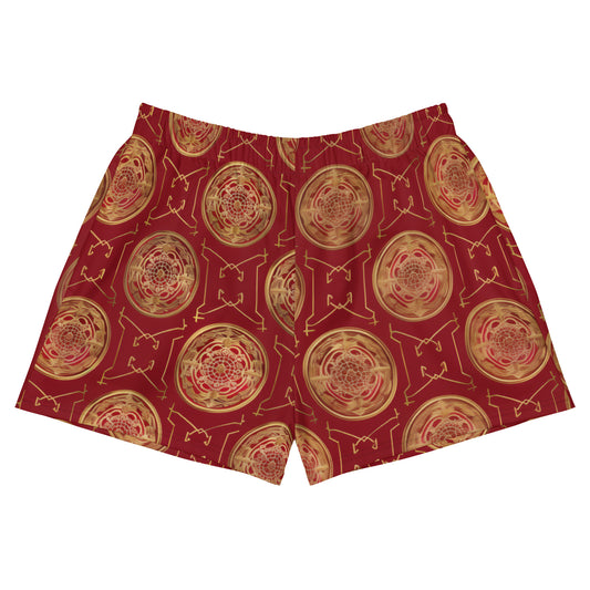 Red Fabric Chinese Gold - Unisex Athletic Shorts