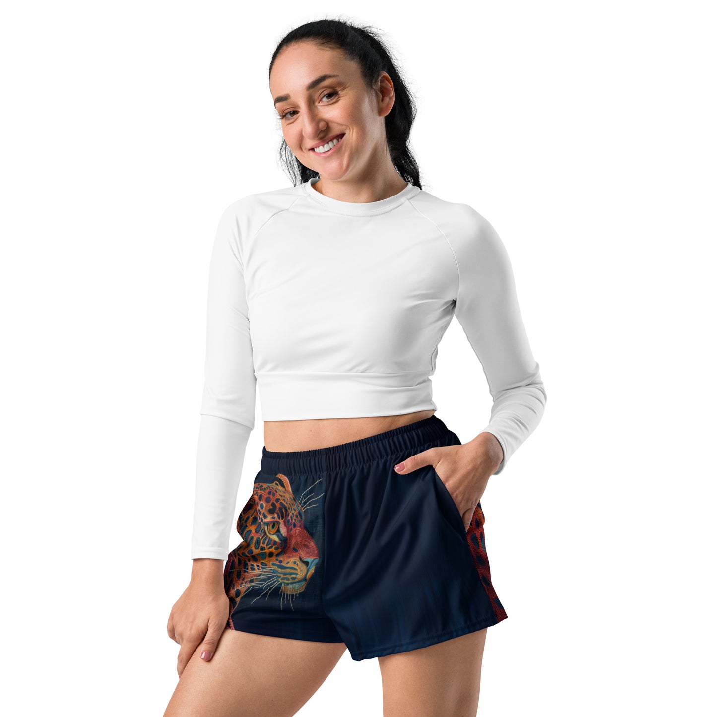 Sashiko Tiger - Unisex Athletic Shorts