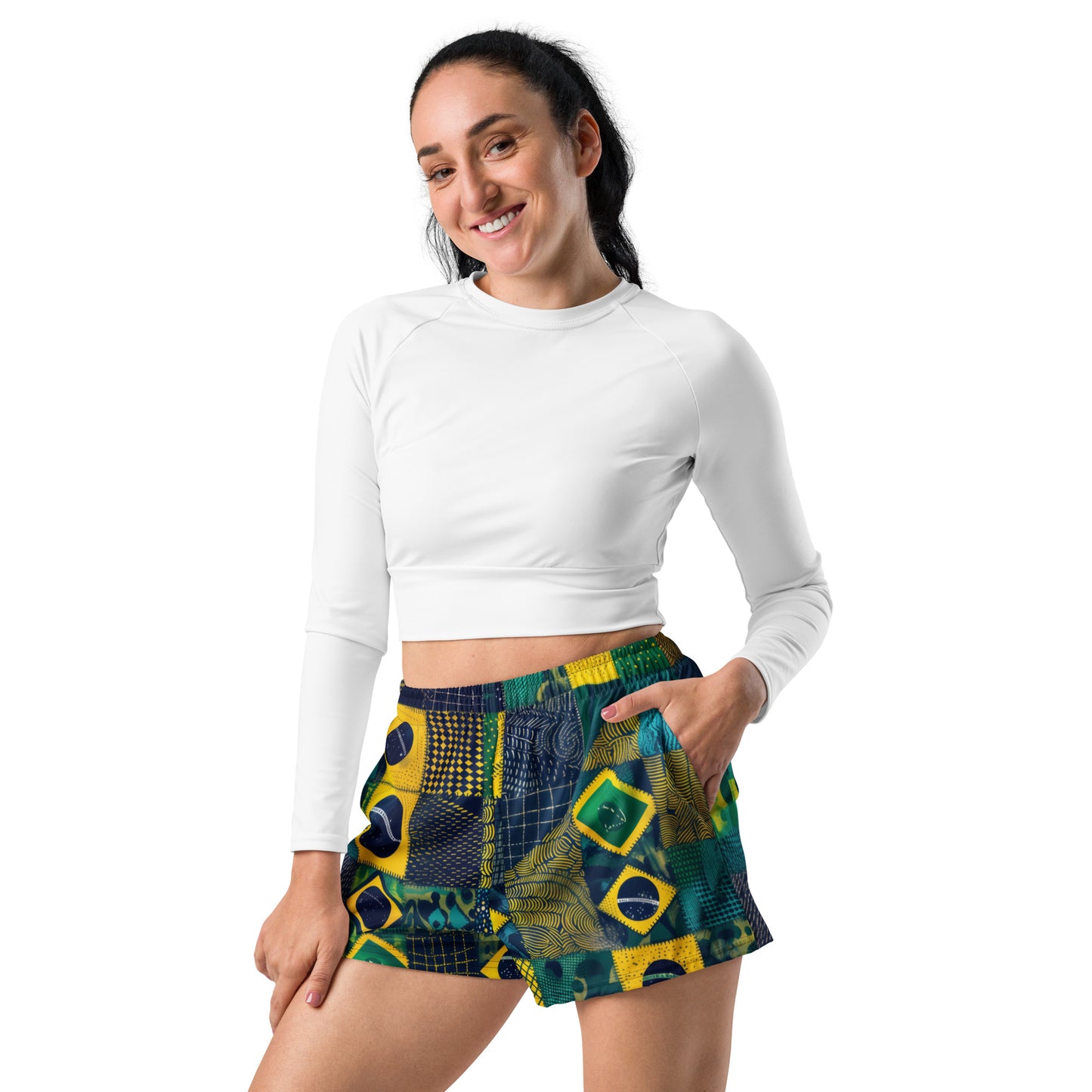 Sashiko Brazil - Unisex Athletic Shorts