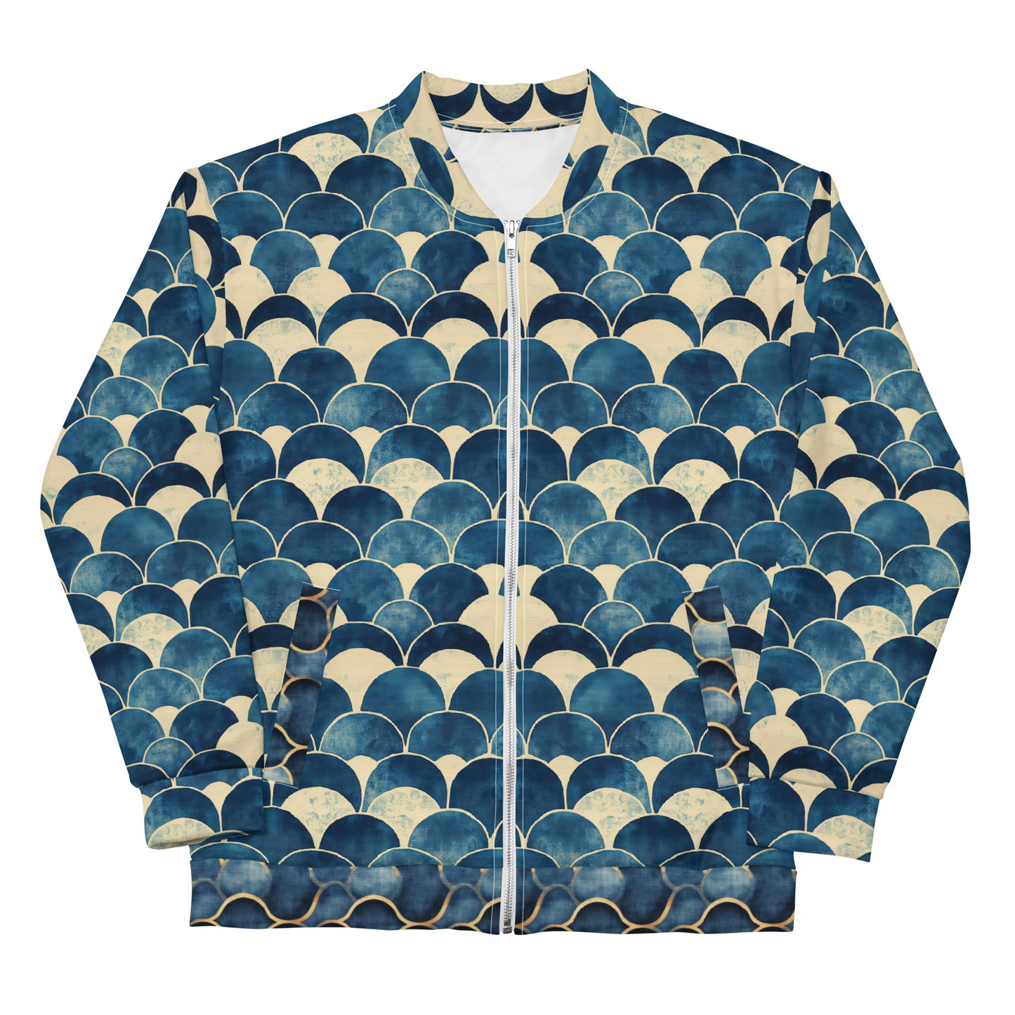 Sashiko Turquoise - Unisex Bomber Jacket