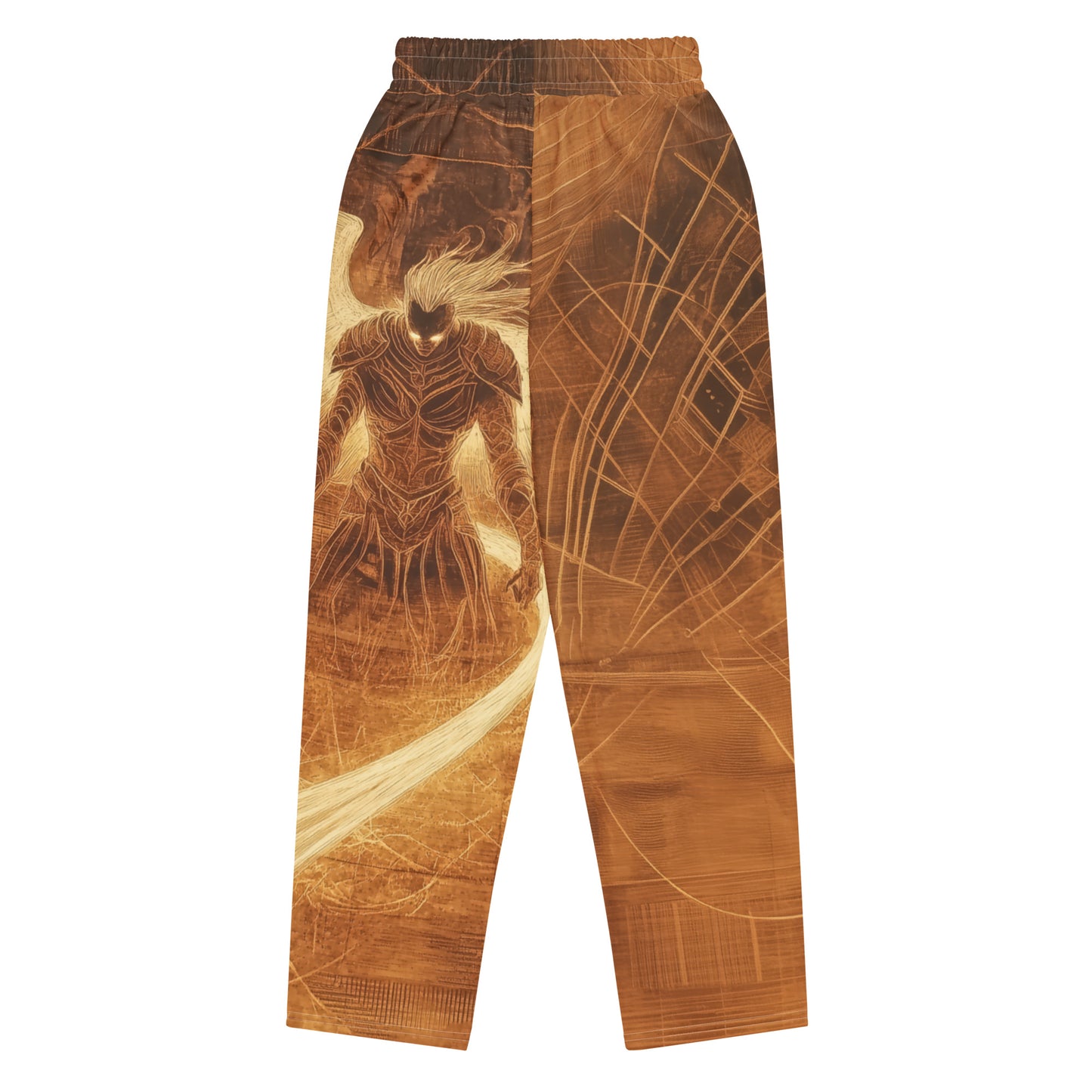 Angel Engraved on Wood - Wide-leg joggers