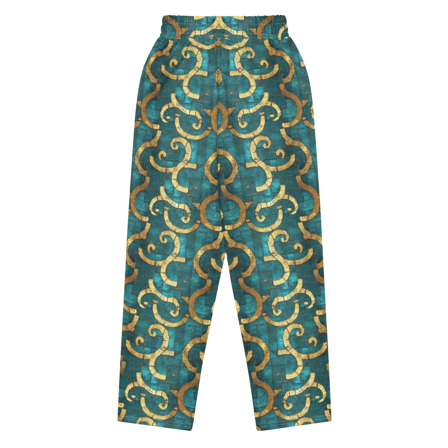 Grecian Turquoise and Gold - Wide-leg joggers