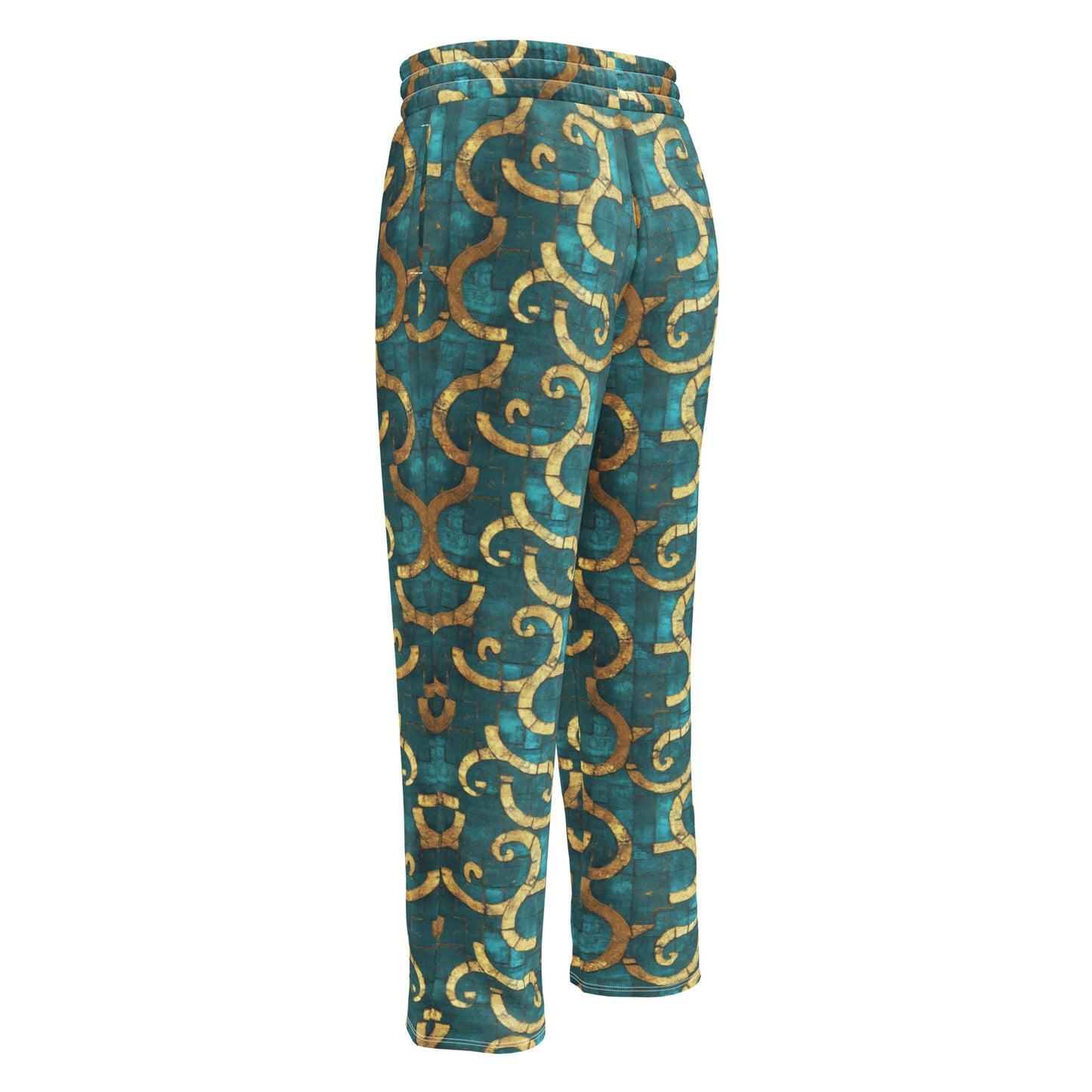 Grecian Turquoise and Gold - Wide-leg joggers