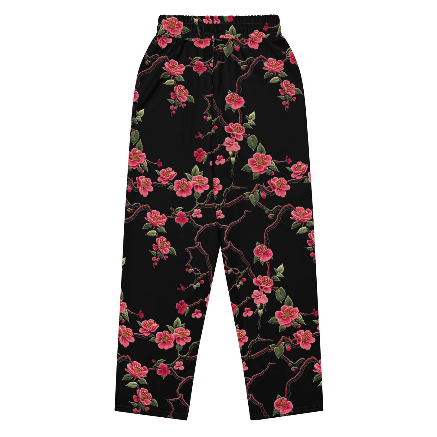 Chinese Floral Embroidery - Wide-leg joggers