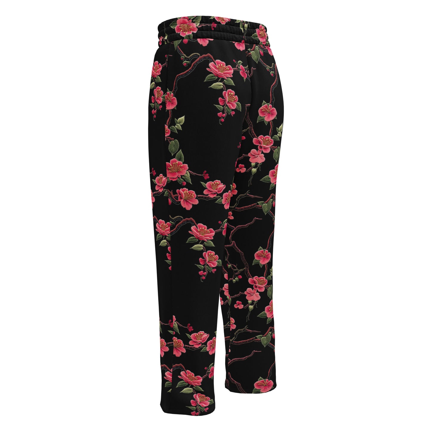 Chinese Floral Embroidery - Wide-leg joggers