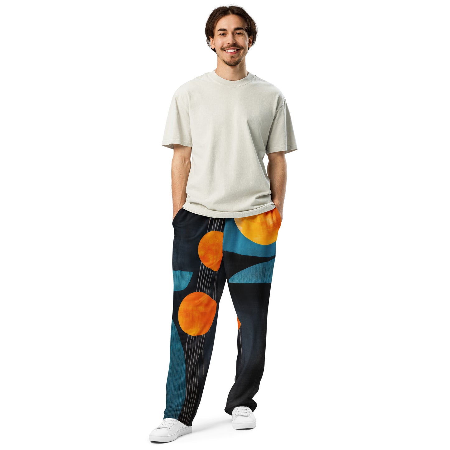 Minimalist Golden Spheres - Wide-leg joggers