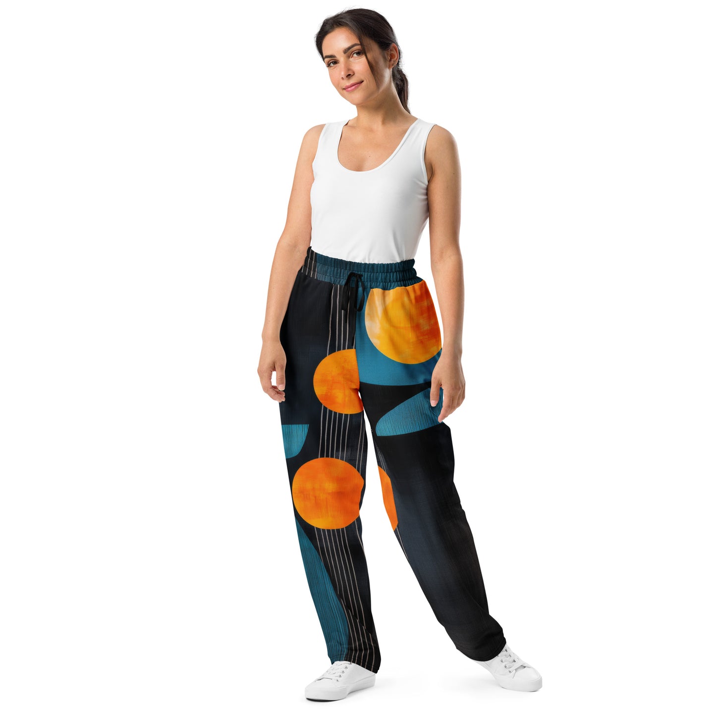 Minimalist Golden Spheres - Wide-leg joggers