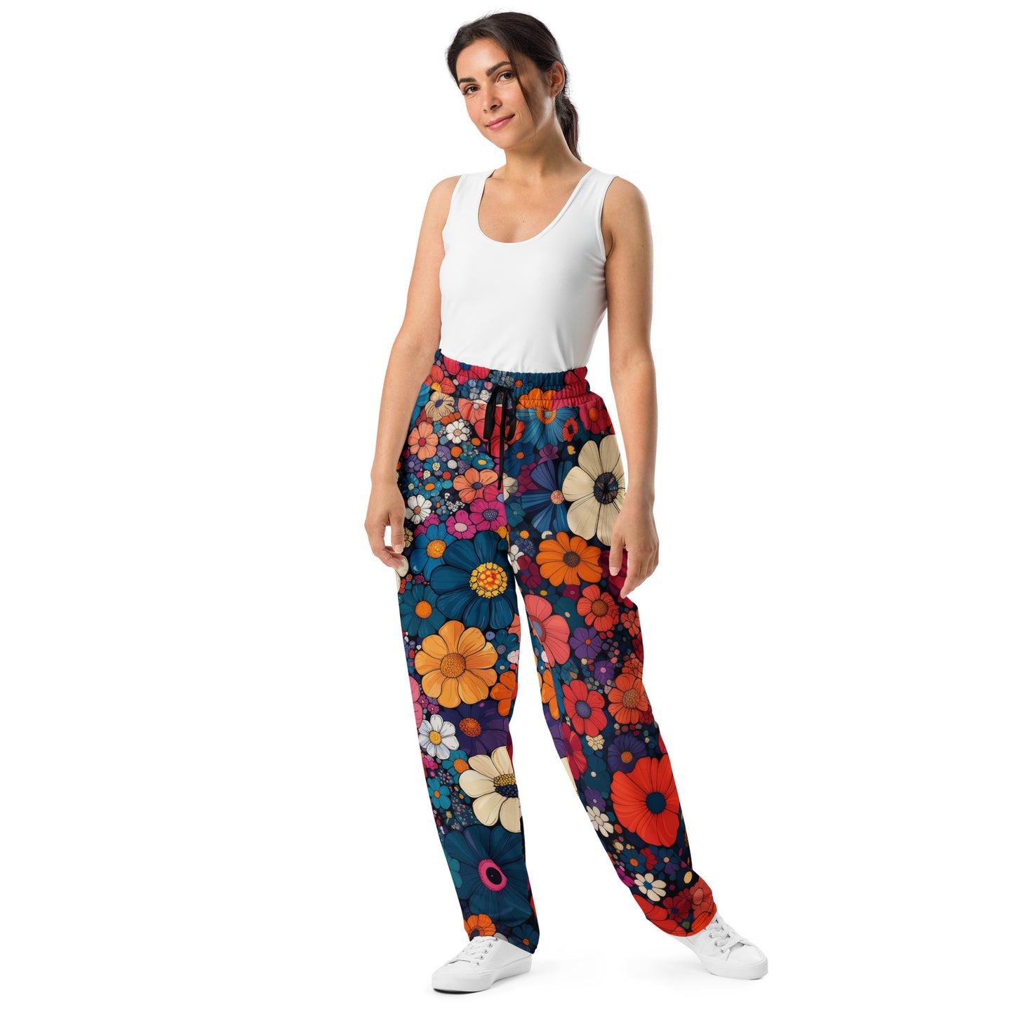 Floral Frenzy - Wide-leg joggers