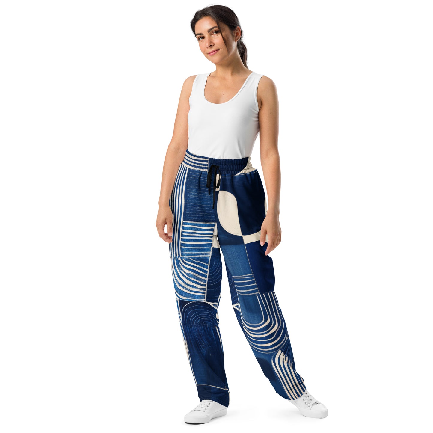 Pablo Picasso Sashiko - Wide-leg joggers