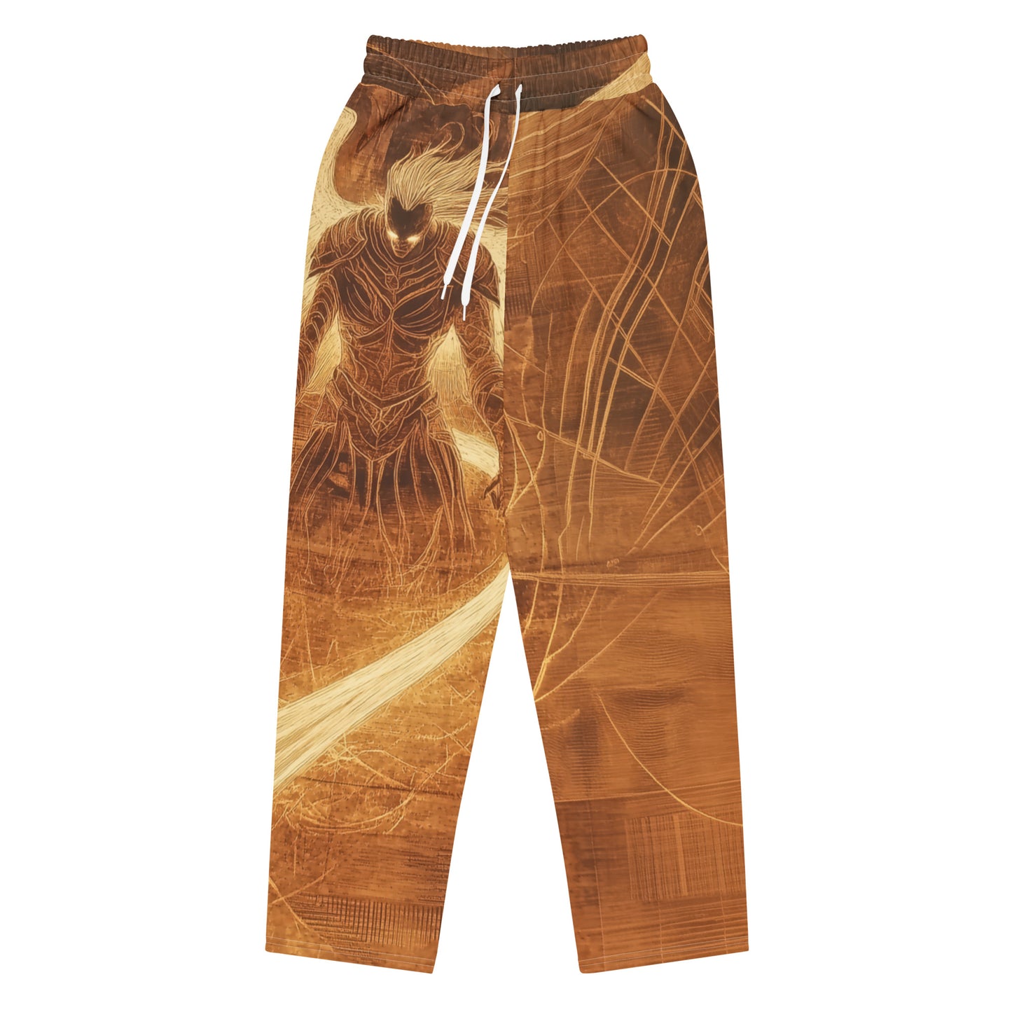 Angel Engraved on Wood - Wide-leg joggers