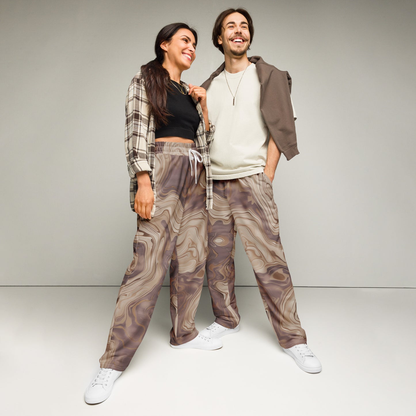 Marble Wood - Wide-leg joggers