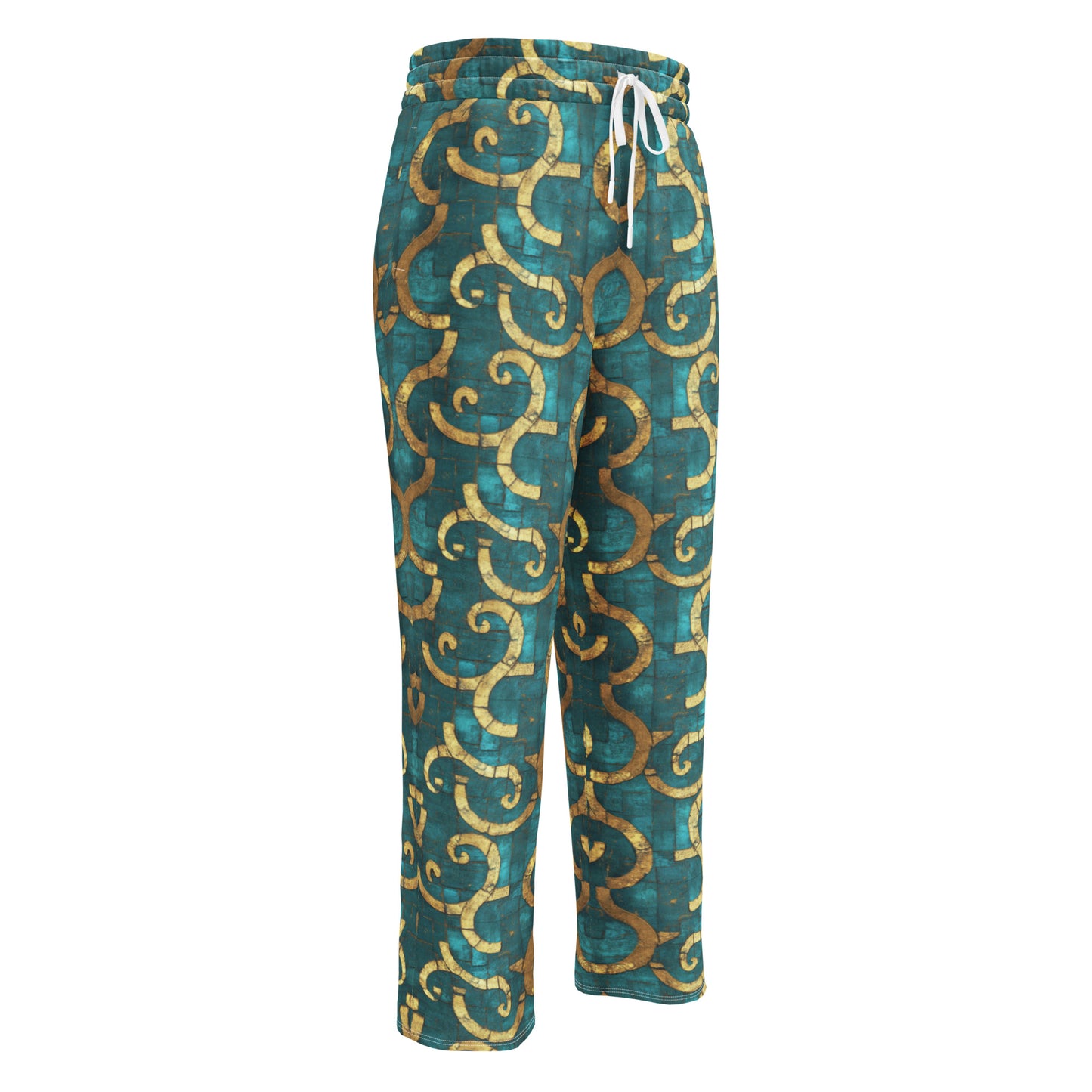 Grecian Turquoise and Gold - Wide-leg joggers