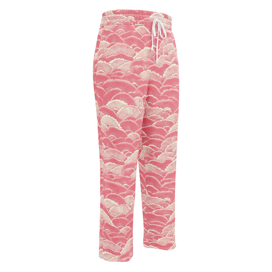 Light Pink Sashiko - Wide-leg joggers