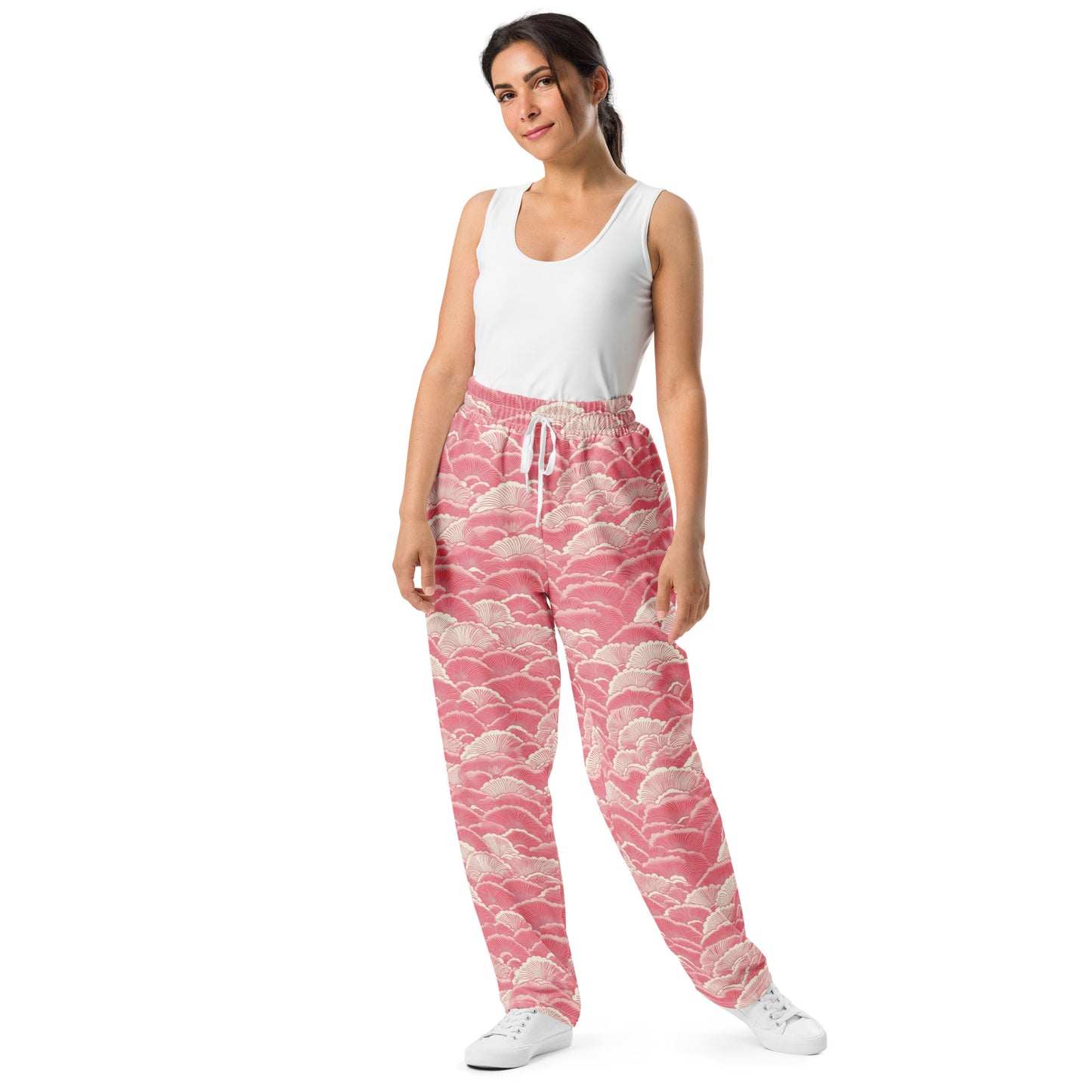 Light Pink Sashiko - Wide-leg joggers