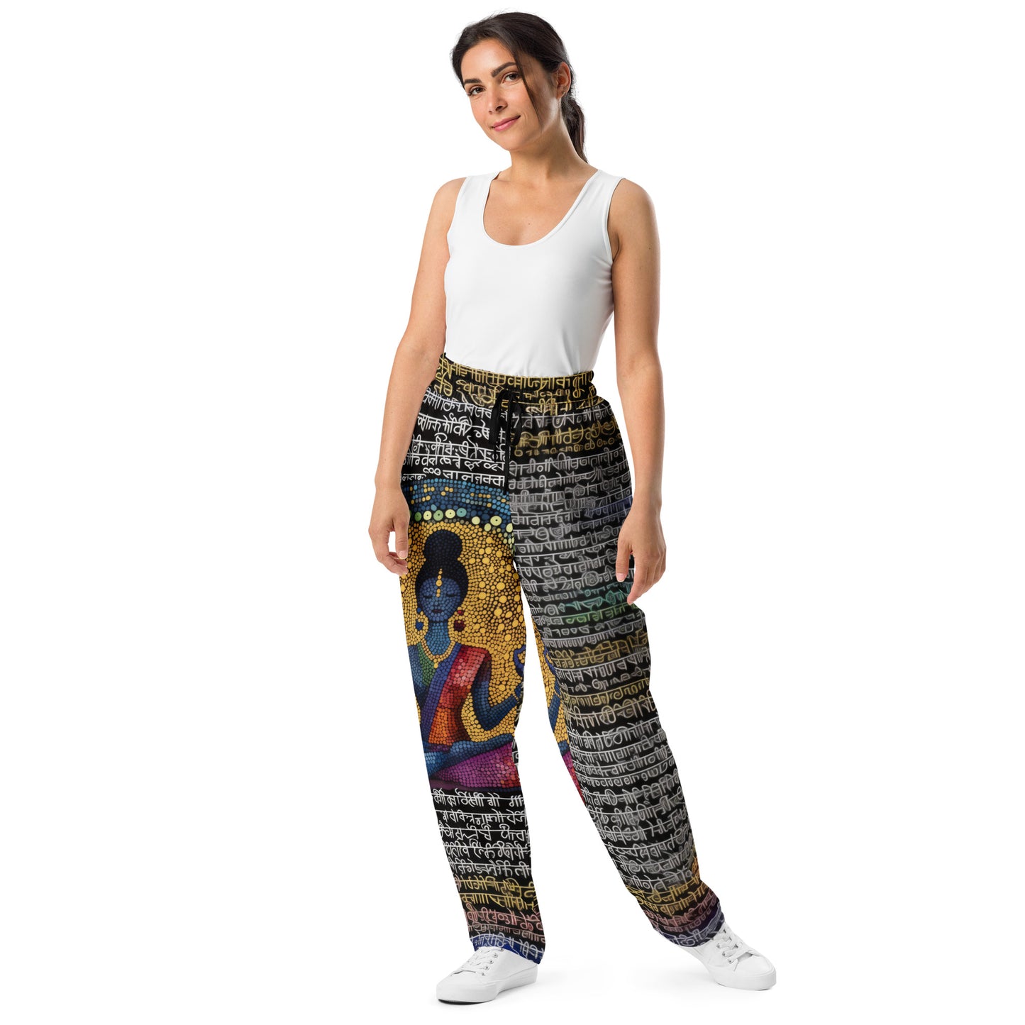 Yoga Faux Sanskrit moda 1 - Wide-leg joggers