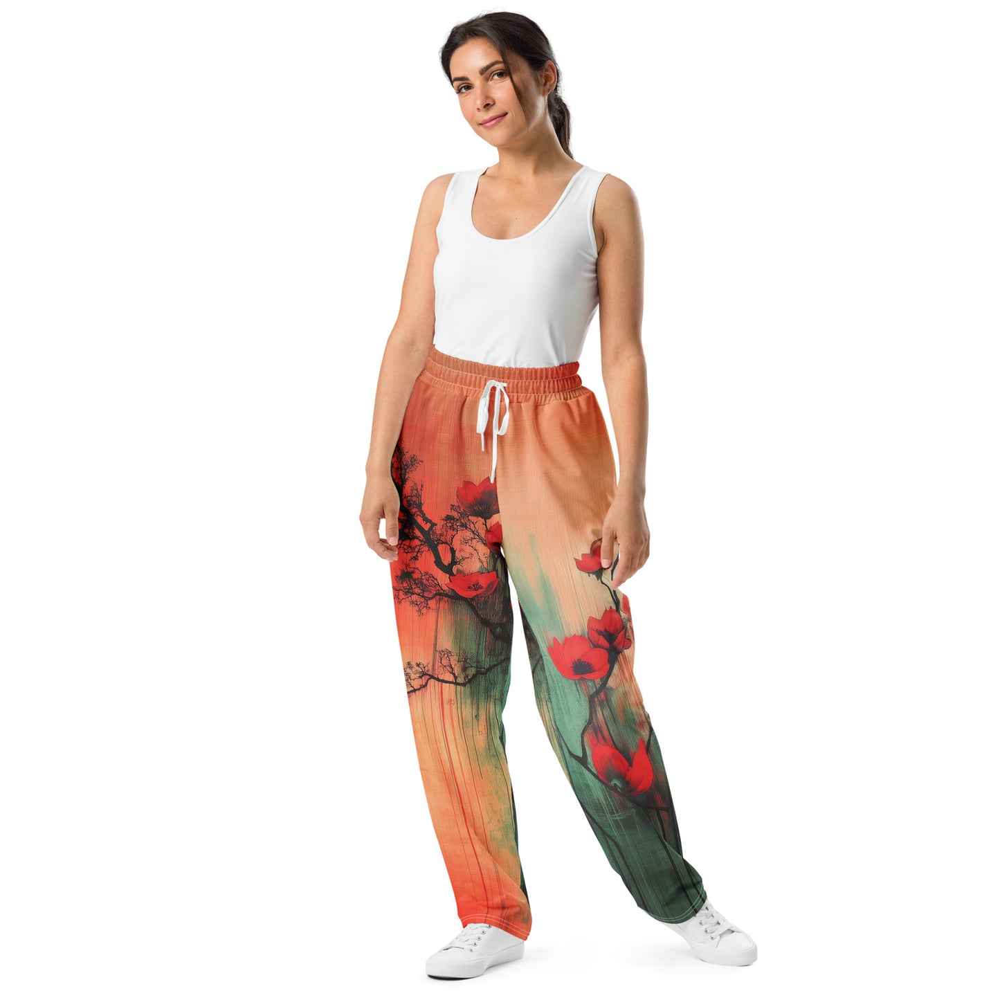 Eden Red - Wide-leg joggers