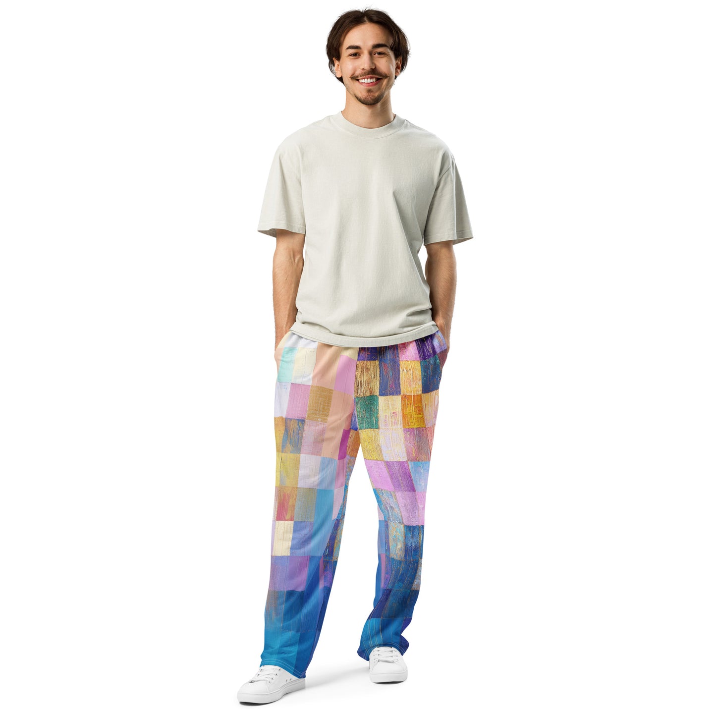 Abstract Squares - Wide-leg joggers