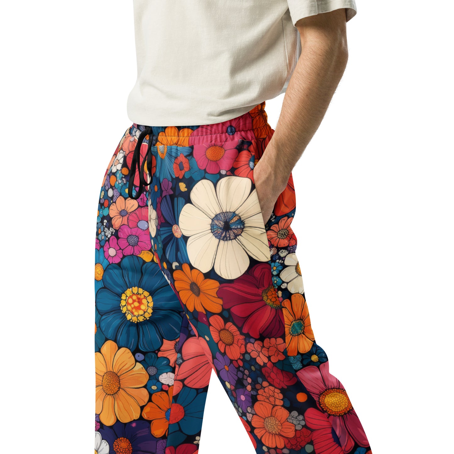 Floral Frenzy - Wide-leg joggers