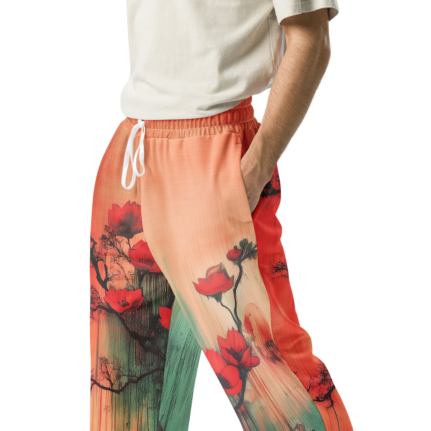 Eden Red - Wide-leg joggers