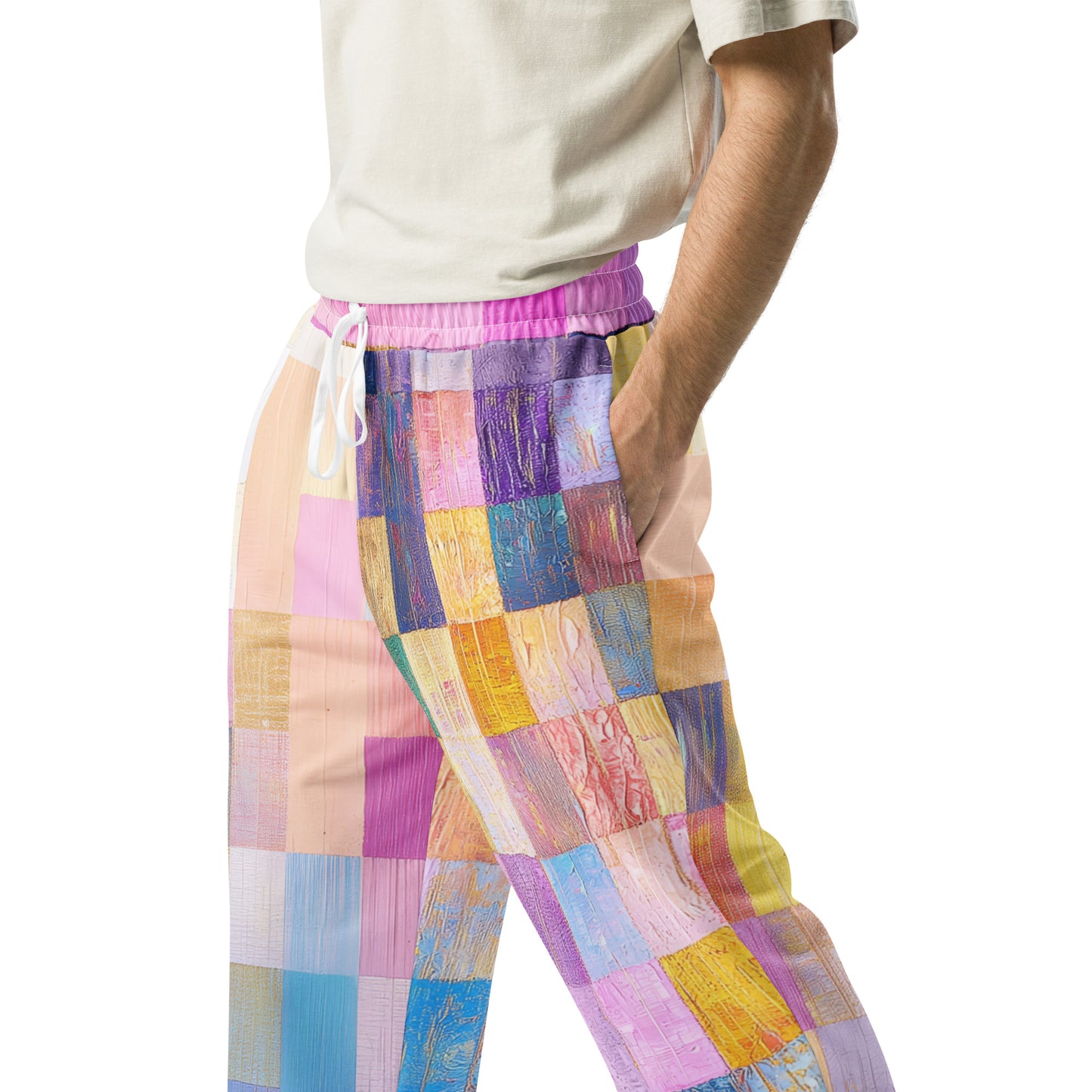 Abstract Squares - Wide-leg joggers