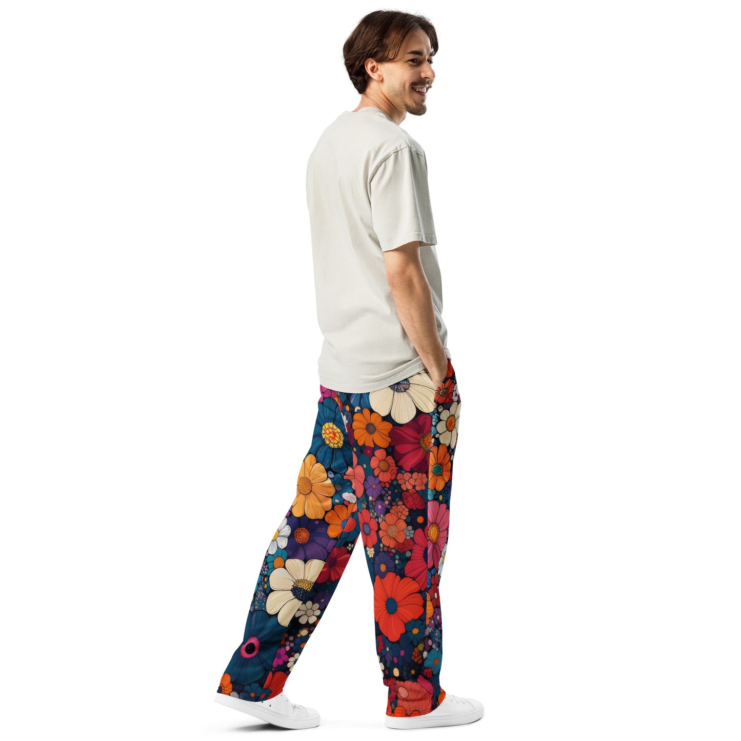 Floral Frenzy - Wide-leg joggers