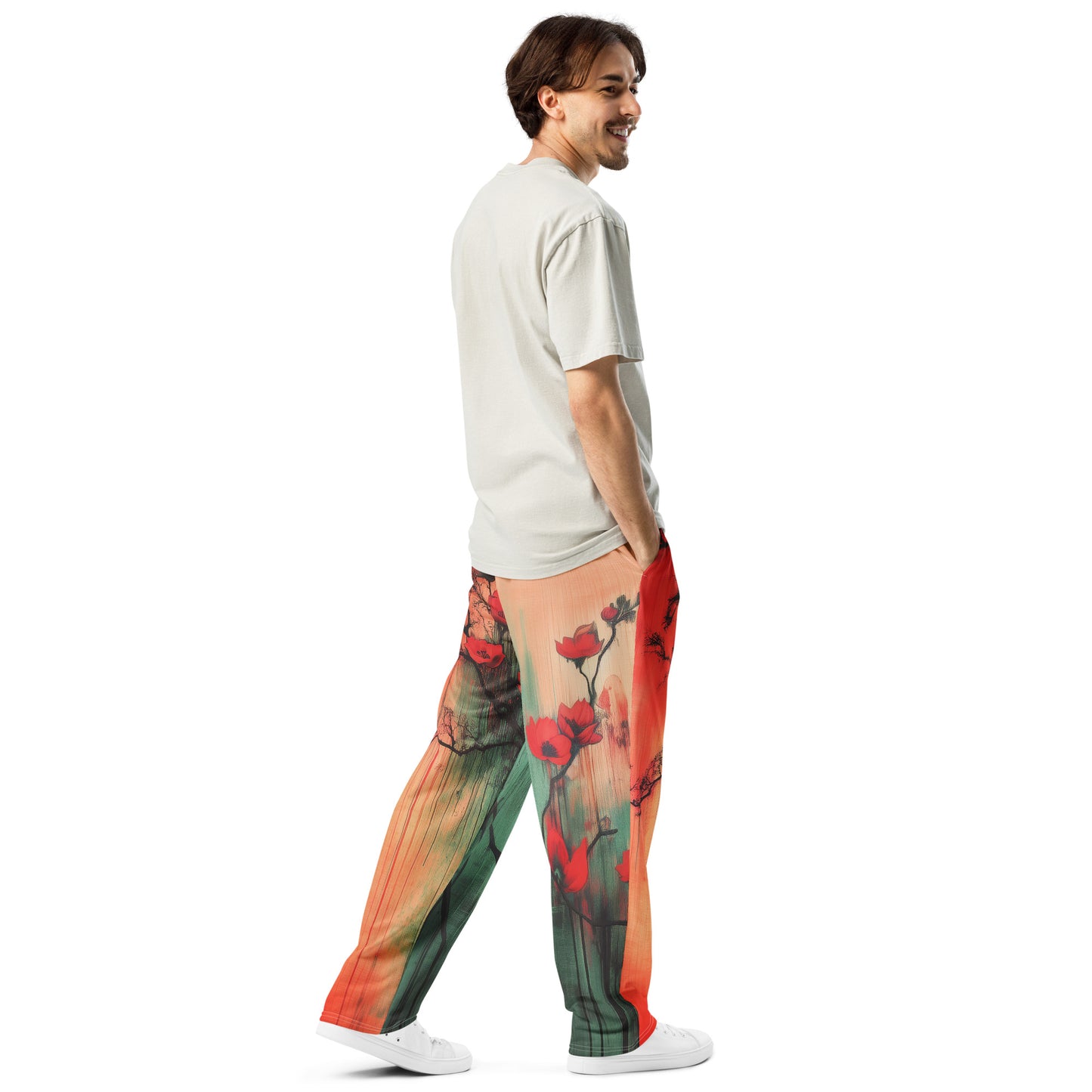 Eden Red - Wide-leg joggers