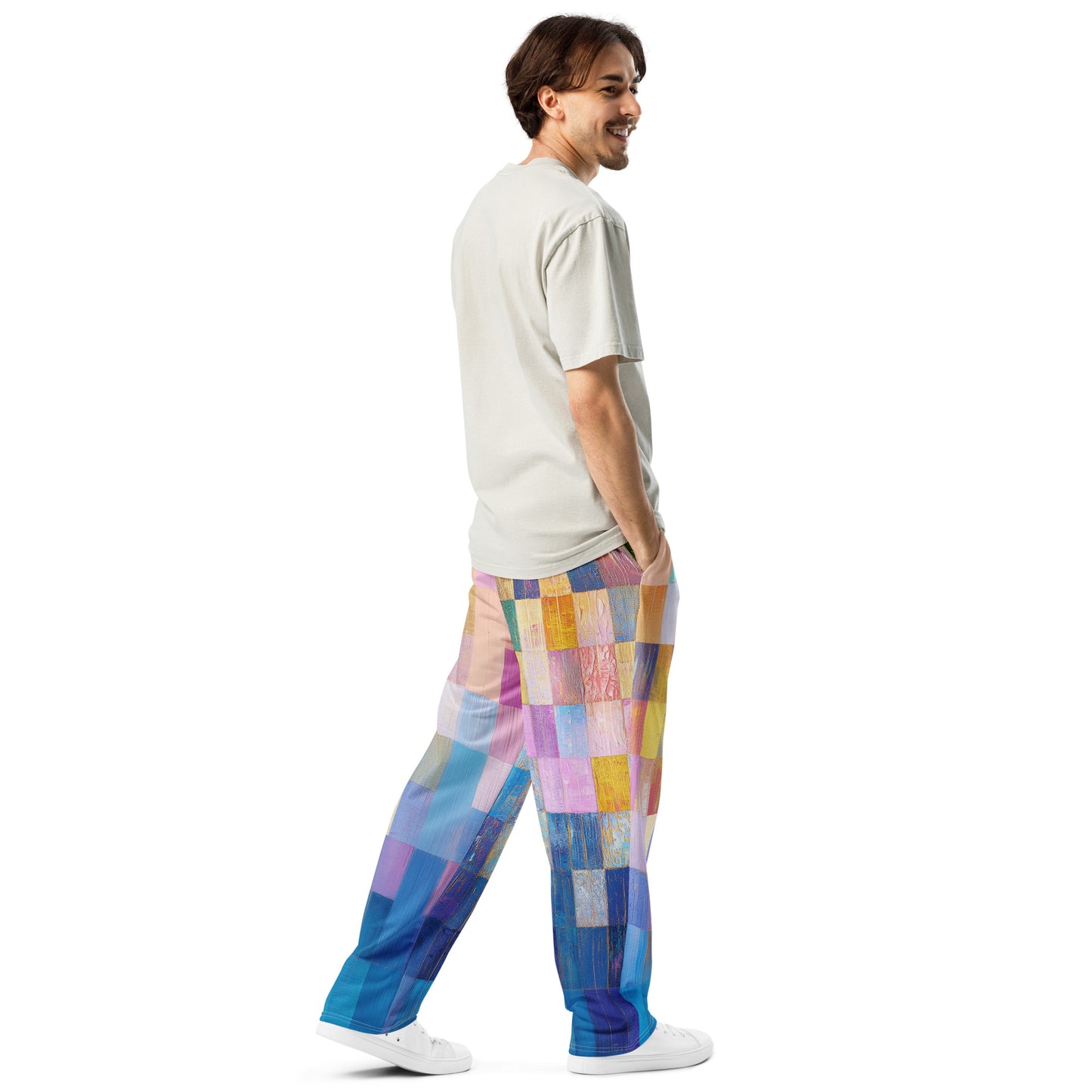 Abstract Squares - Wide-leg joggers