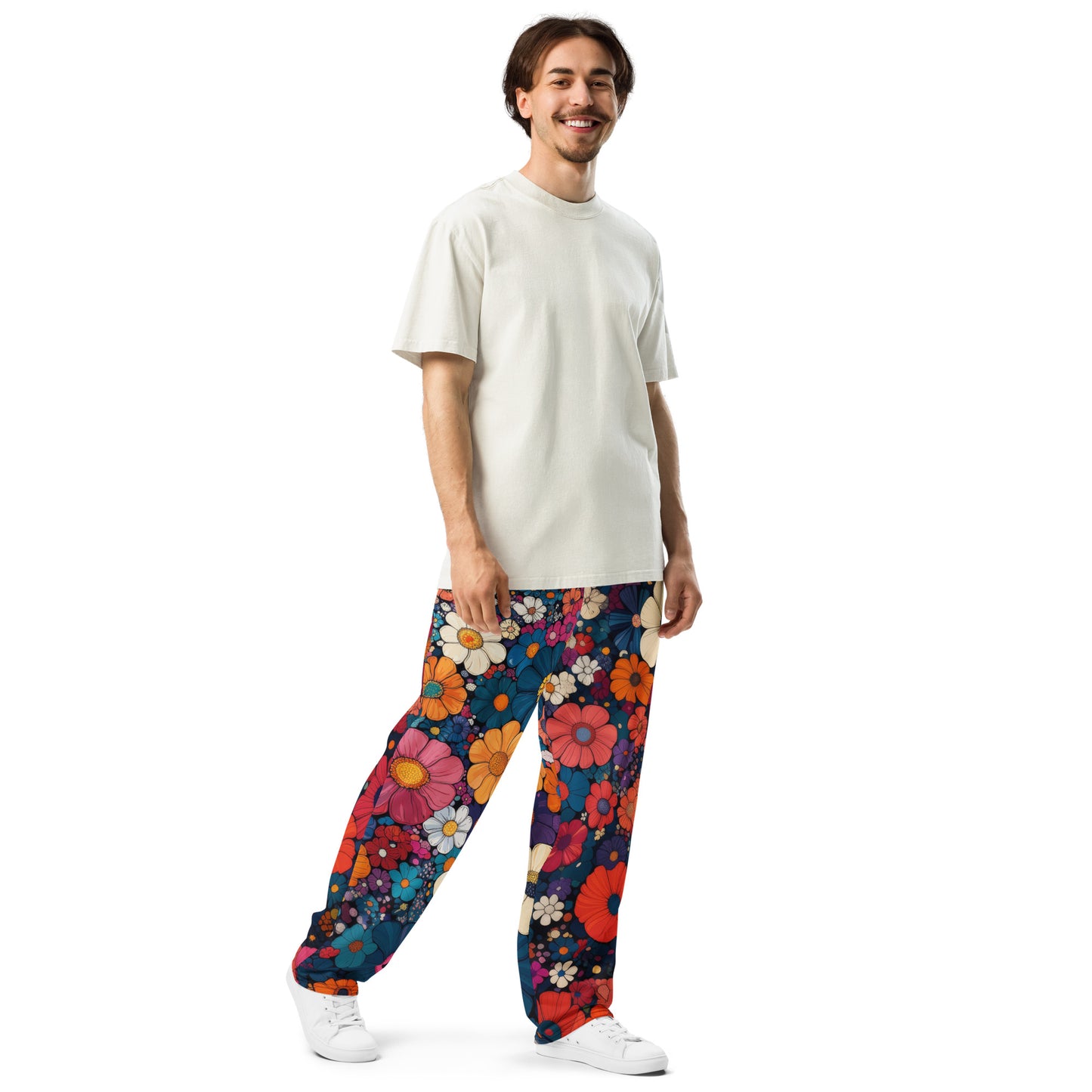 Floral Frenzy - Wide-leg joggers