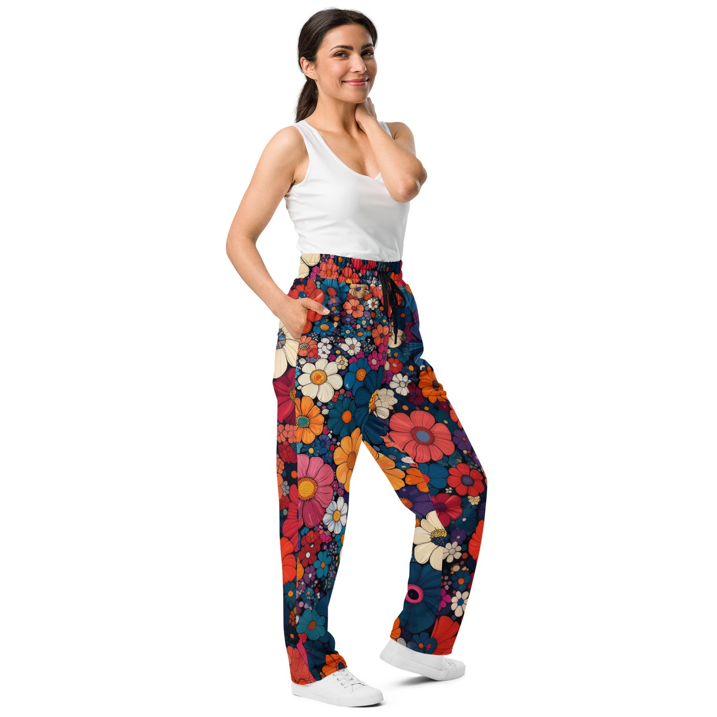 Floral Frenzy - Wide-leg joggers