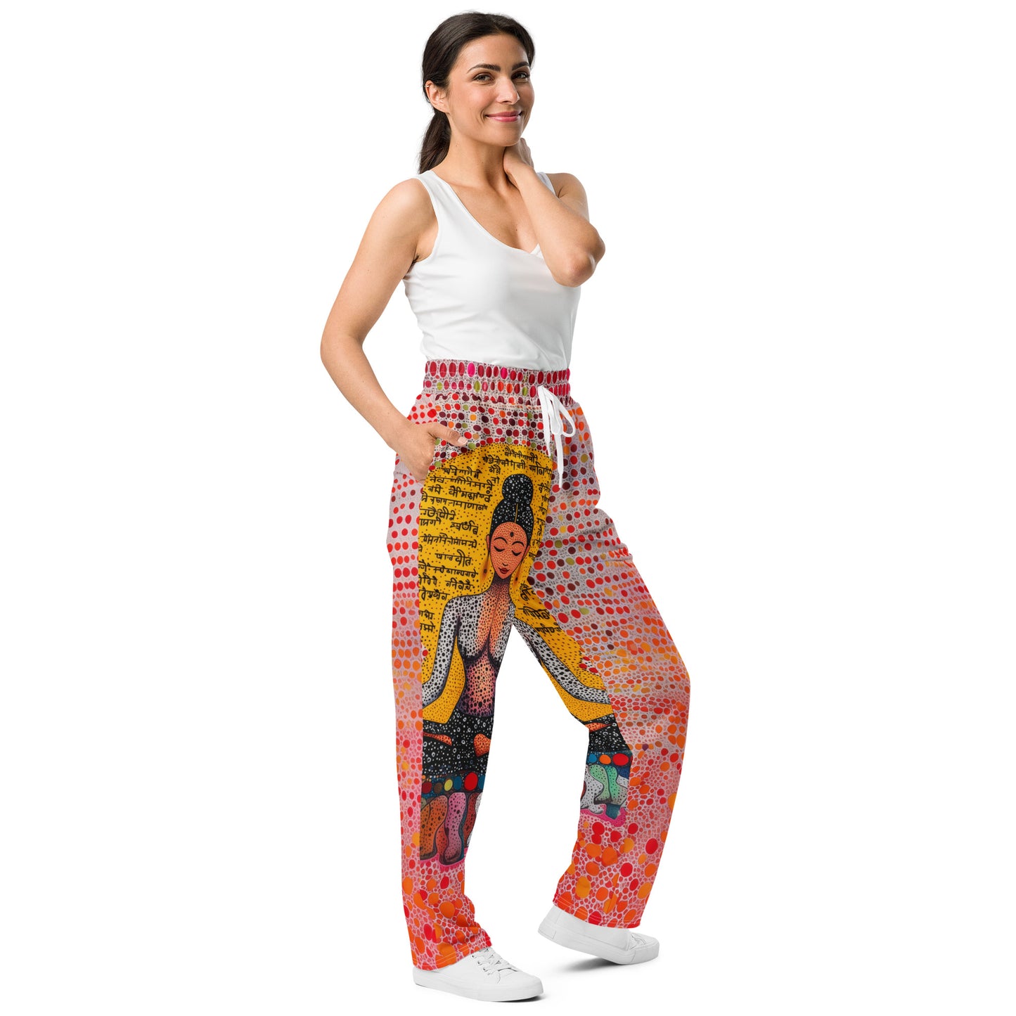 Yoga Faux Sanskrit moda 2 - Wide-leg joggers