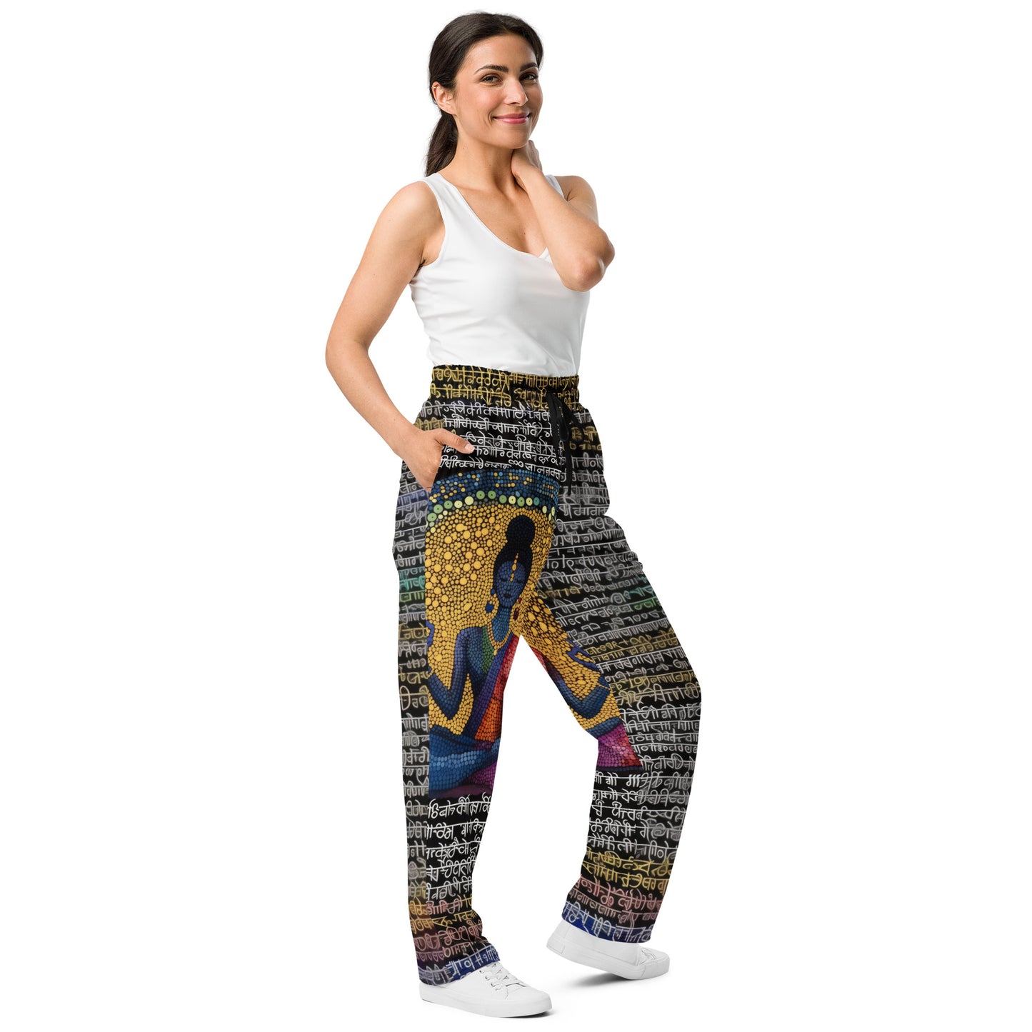 Yoga Faux Sanskrit moda 1 - Wide-leg joggers