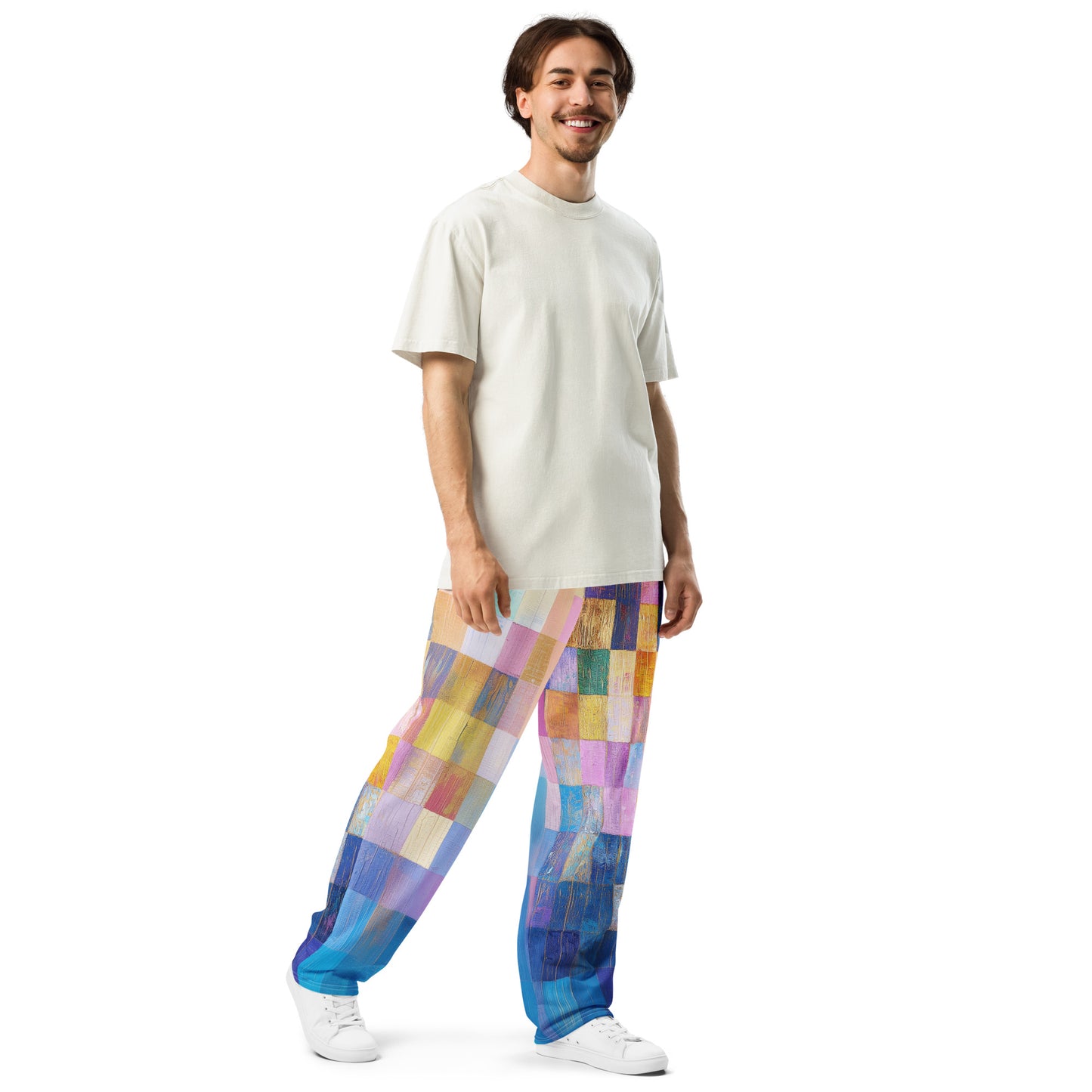 Abstract Squares - Wide-leg joggers