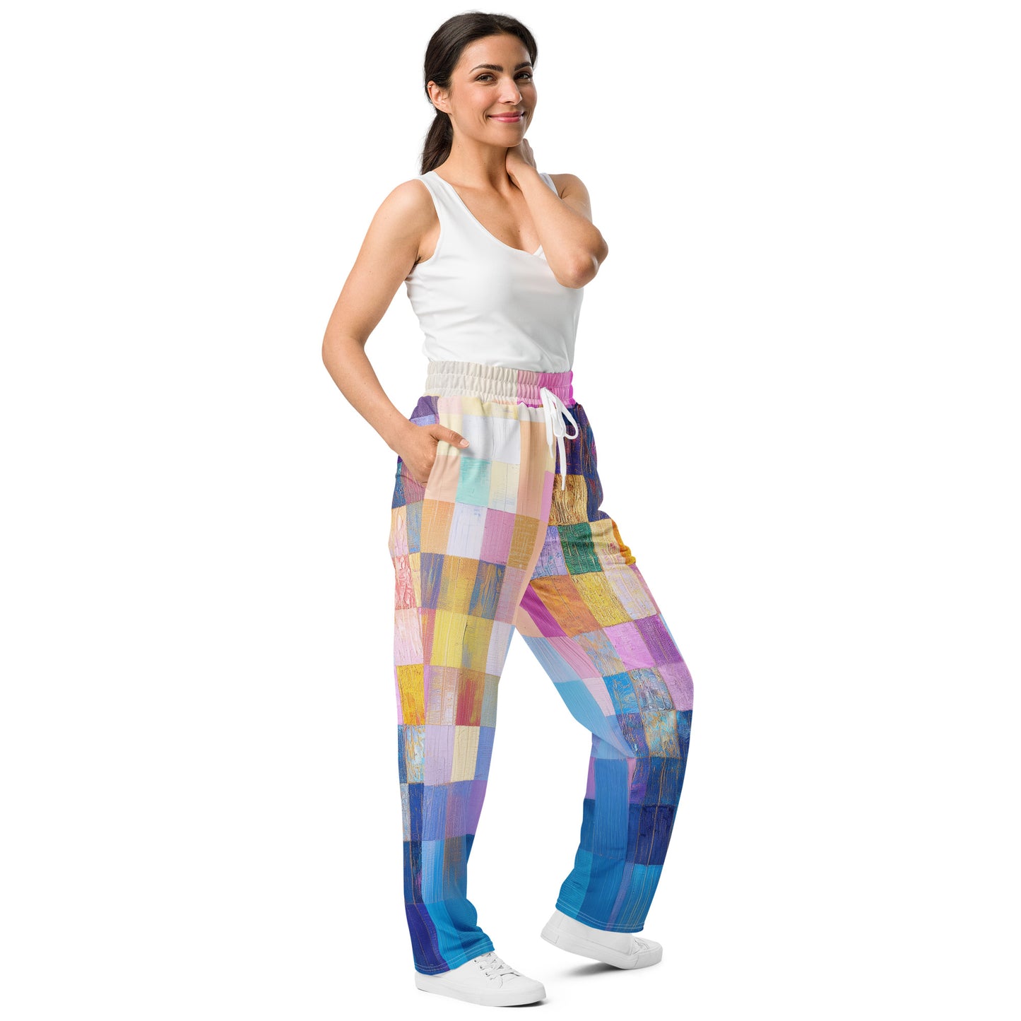 Abstract Squares - Wide-leg joggers