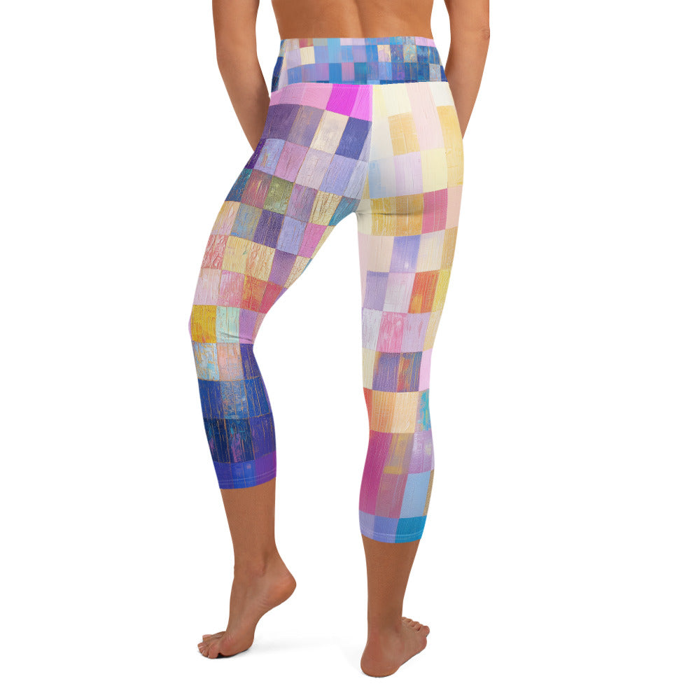 Abstract Squares - Yoga Capri Leggings