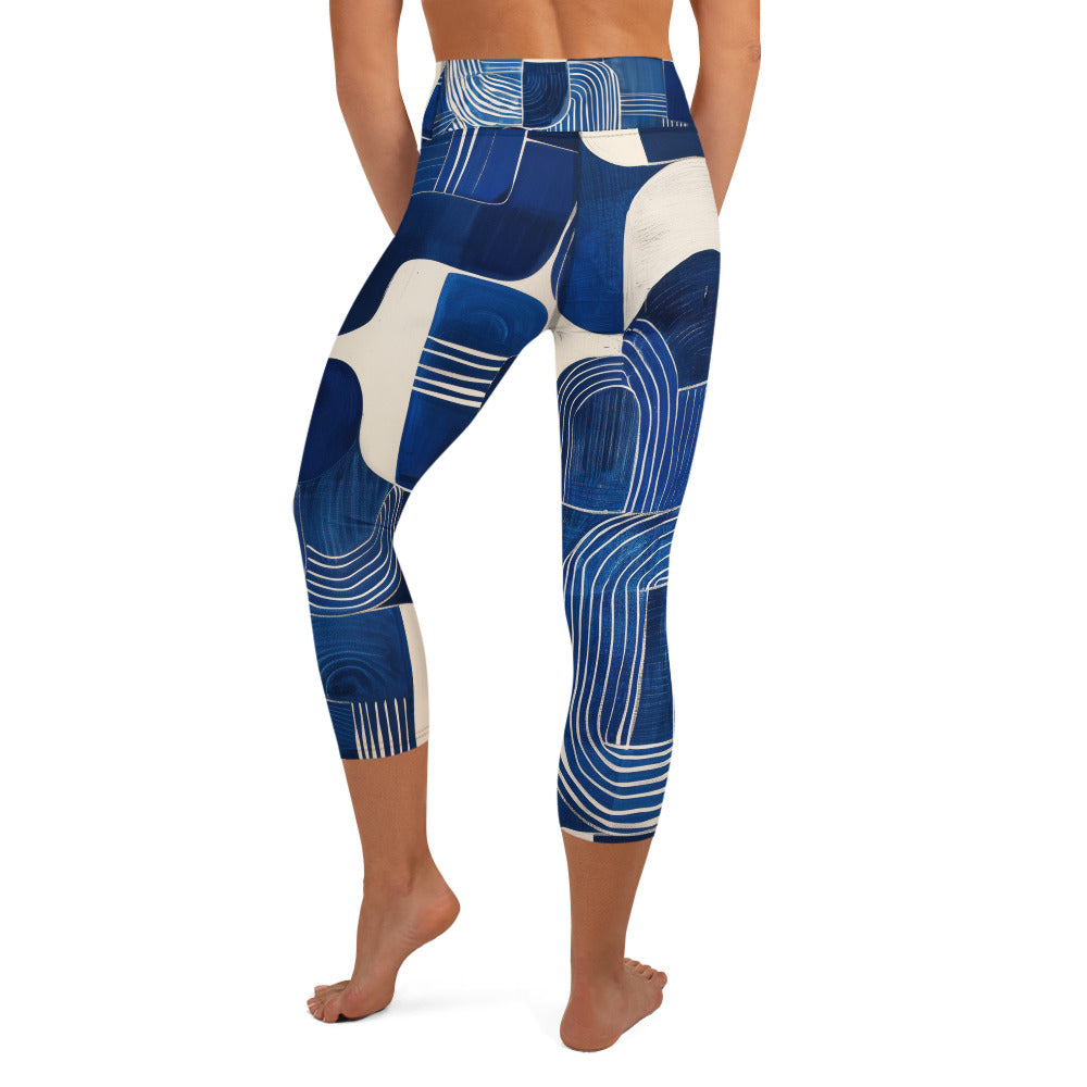 Pablo Picasso Sashiko - Yoga Capri Leggings