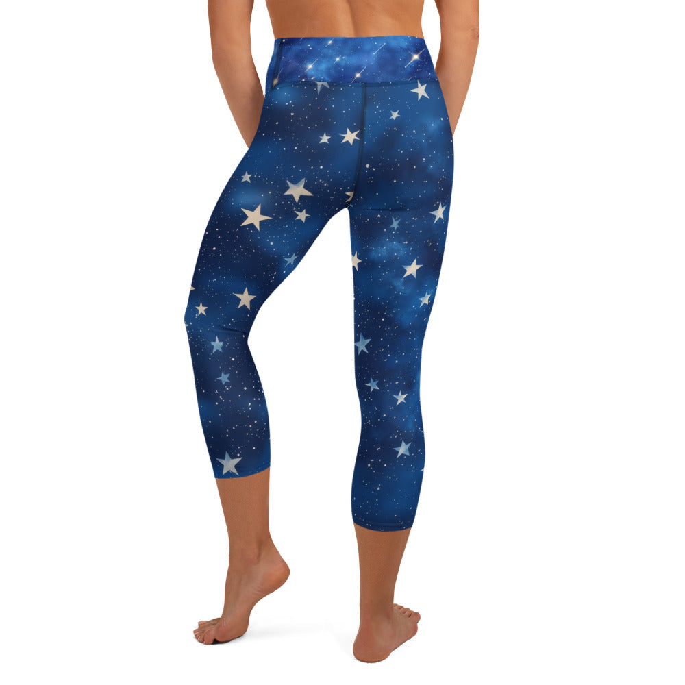 Background Stars - Yoga Capri Leggings