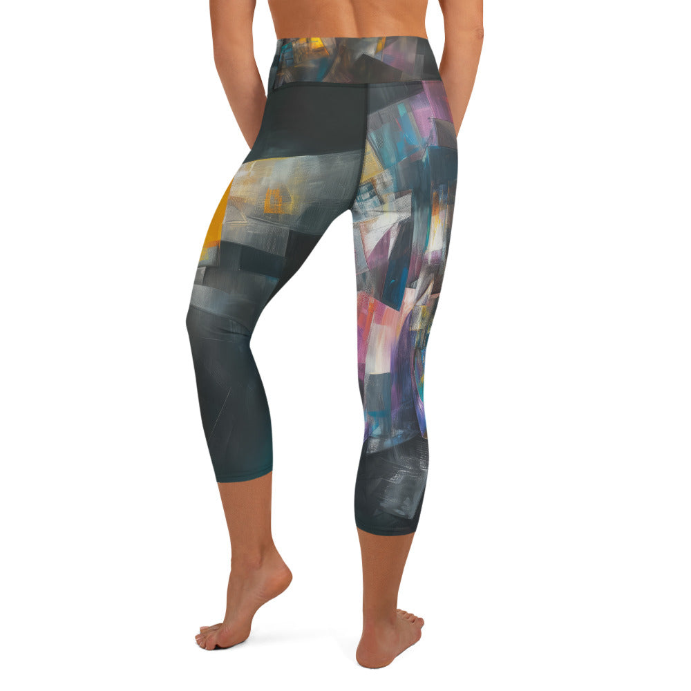 Abstract Mesh - Yoga Capri Leggings