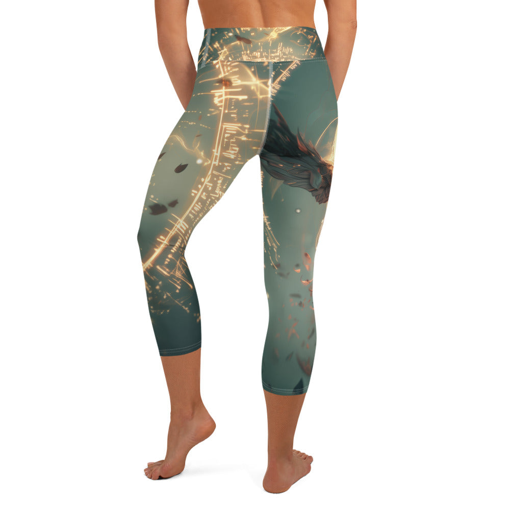 Angel w/ Angelic Writing - Yoga Capri Leggings