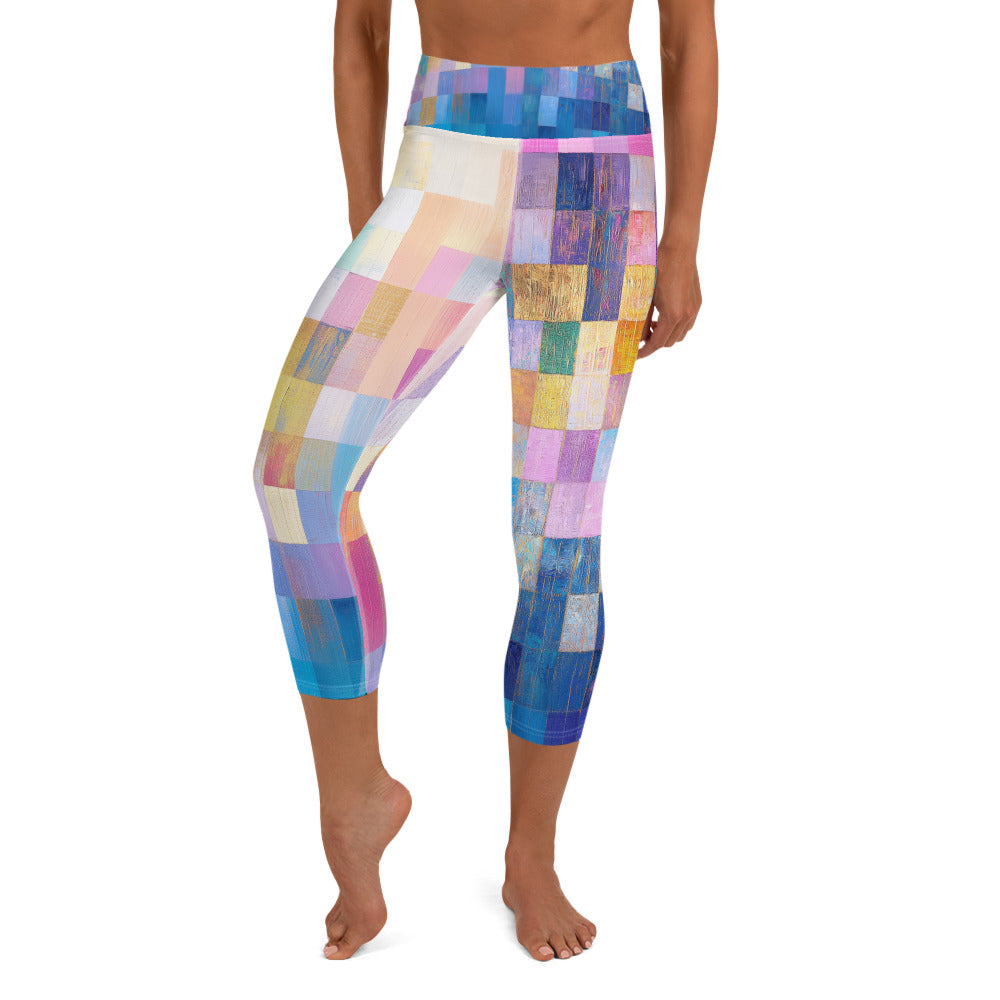 Abstract Squares - Yoga Capri Leggings