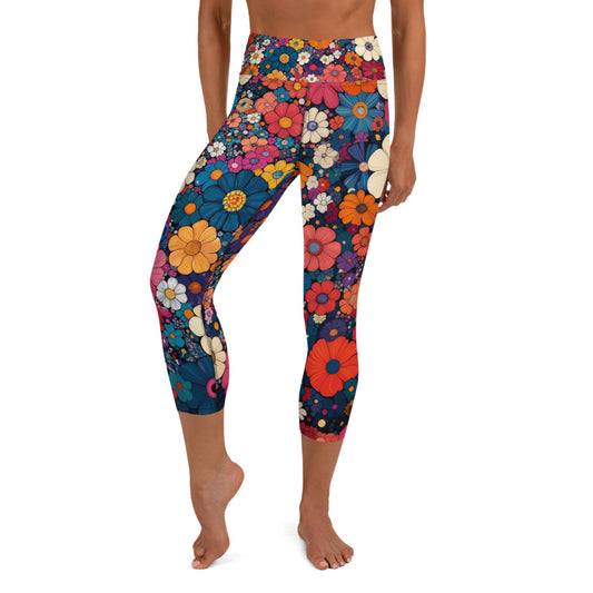 Floral Frenzy - Yoga Capri Leggings