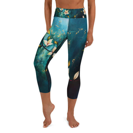 Water Lilies - Yoga Capri Leggings