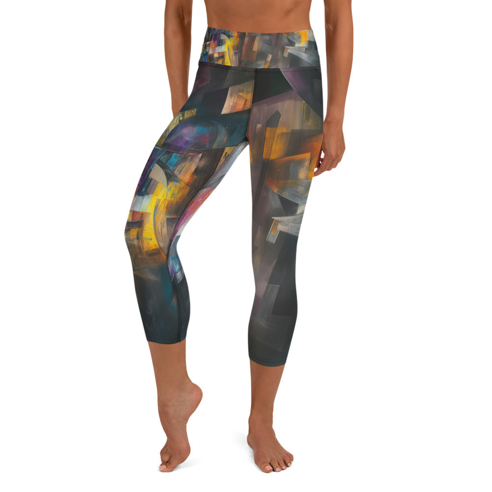 Abstract Mesh - Yoga Capri Leggings