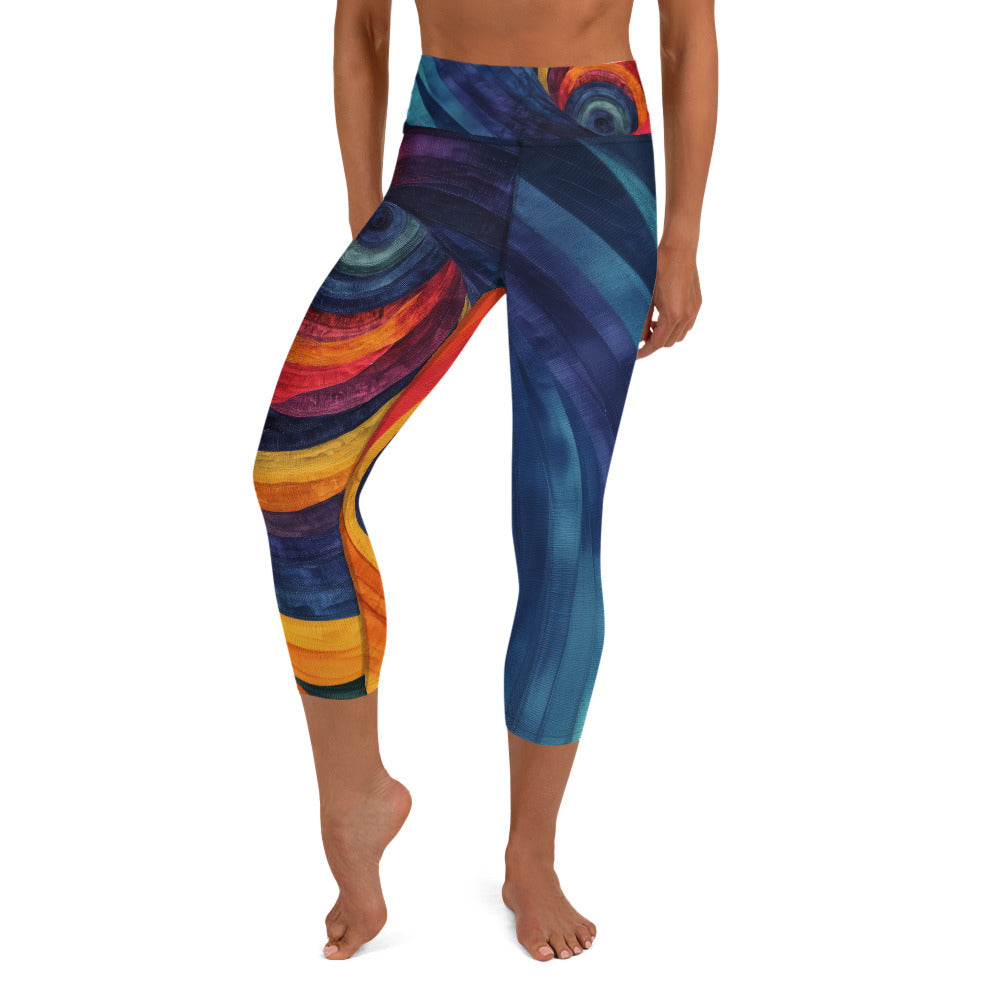 Embroidery Circles - Yoga Capri Leggings