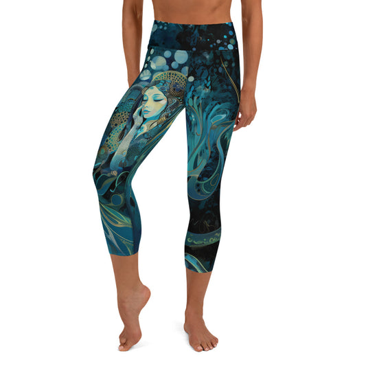 Meditação Azul - Yoga Capri Leggings