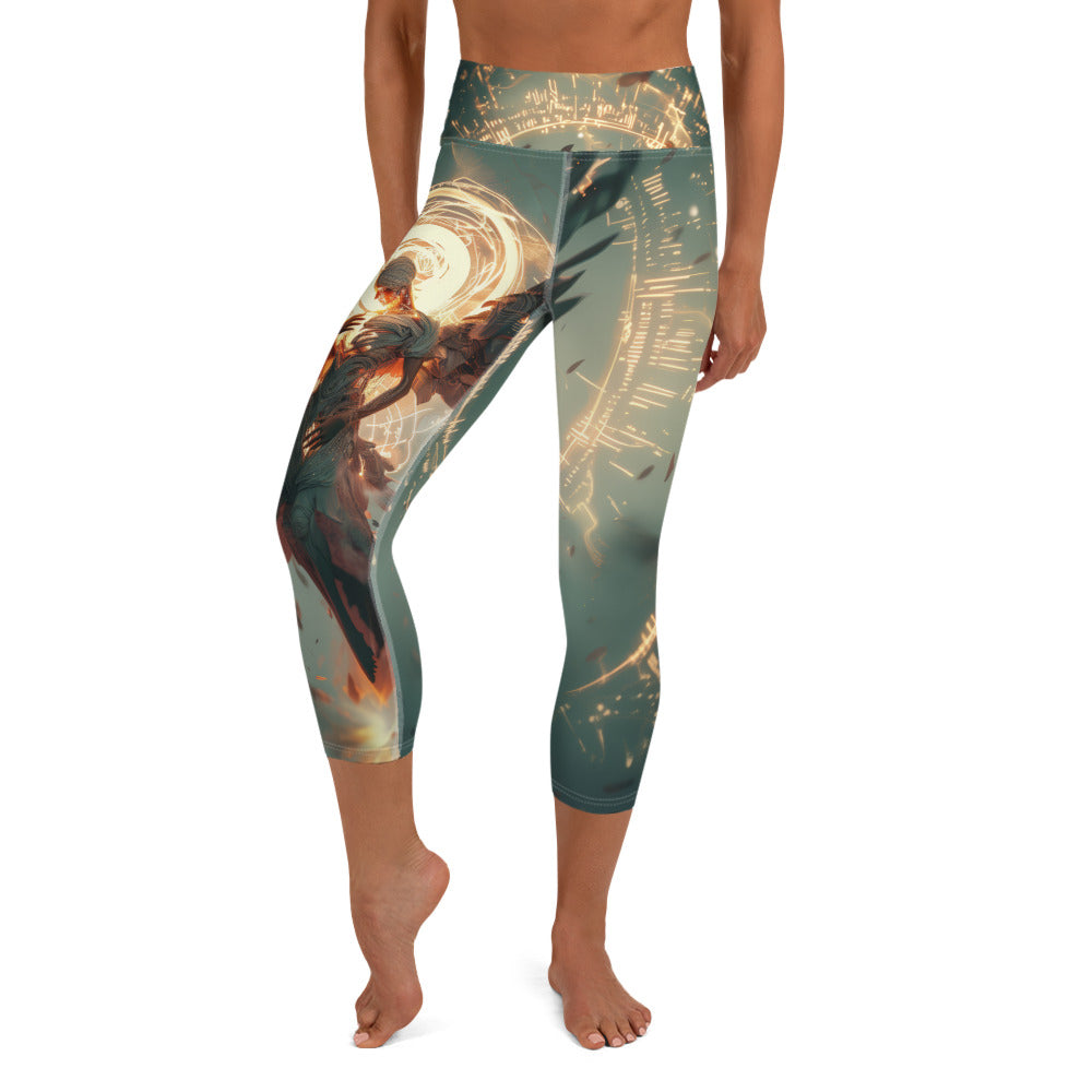 Angel w/ Angelic Writing - Yoga Capri Leggings