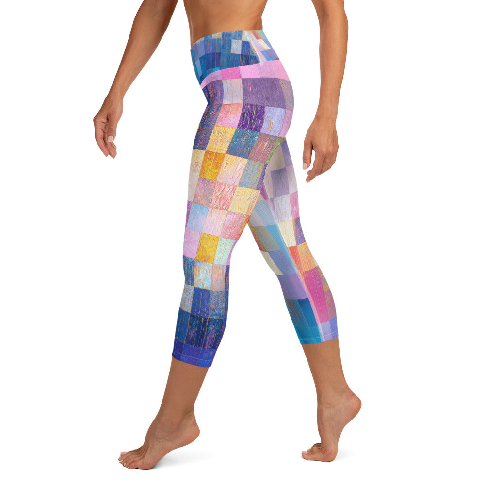 Abstract Squares - Yoga Capri Leggings