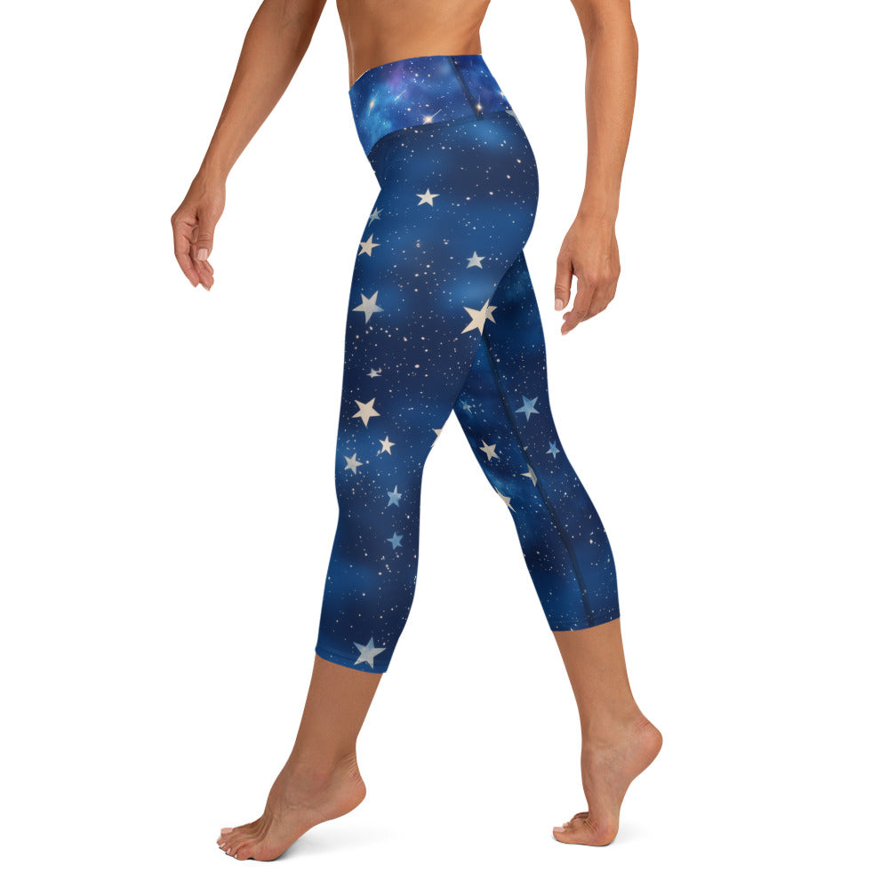 Background Stars - Yoga Capri Leggings