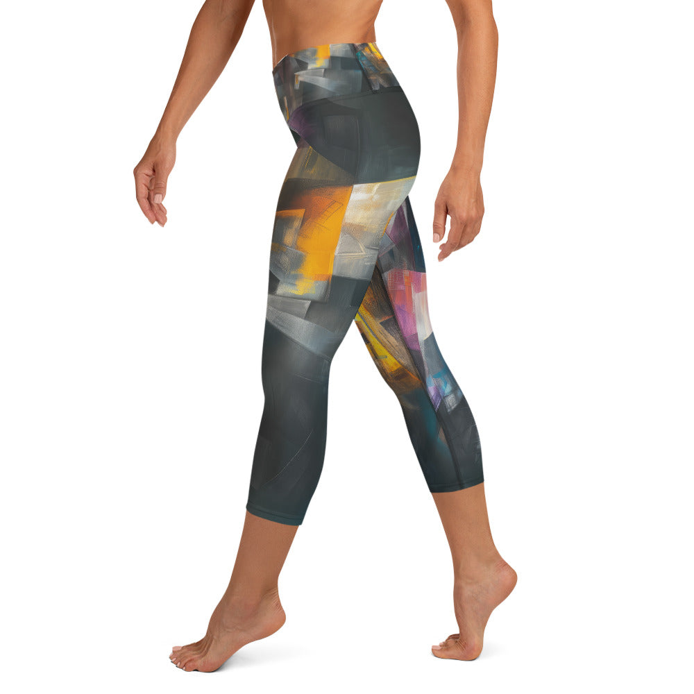 Abstract Mesh - Yoga Capri Leggings